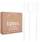 Trendables Disposable Silverware Set - Wedding Plastic Cutlery Dinnerware - Includes modern Forks, Plastic Spoons, disposable Knives - reflective Plastic Utensils Party Set